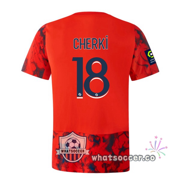 Olympique Lyonnais (CHERKI 18) Away Soccer Jerseys Red 2022-2023