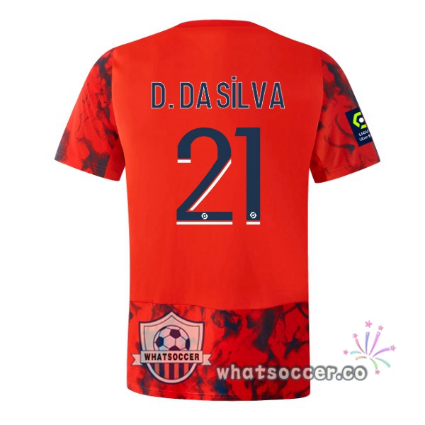 Olympique Lyonnais (D. DA SILVA 21) Away Soccer Jerseys Red 2022-2023