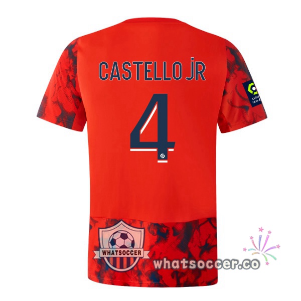 Olympique Lyonnais (CASTELLO JR 4) Away Soccer Jerseys Red 2022-2023