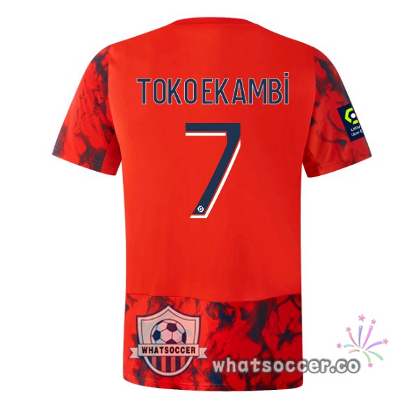 Olympique Lyonnais (TOKO EKAMBI 7) Away Soccer Jerseys Red 2022-2023