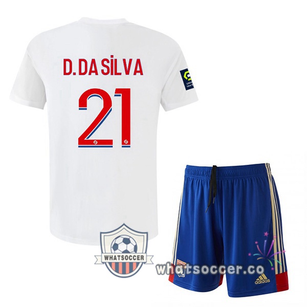 Olympique Lyonnais (D. DA SILVA 21) Kids Home Soccer Jerseys White 2022-2023