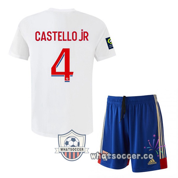 Olympique Lyonnais (CASTELLO JR 4) Kids Home Soccer Jerseys White 2022-2023