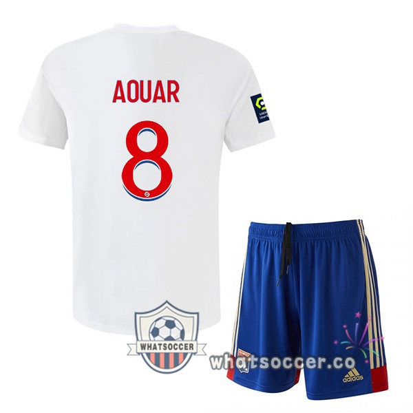 Olympique Lyonnais (AOUAR 8) Kids Home Soccer Jerseys White 2022-2023