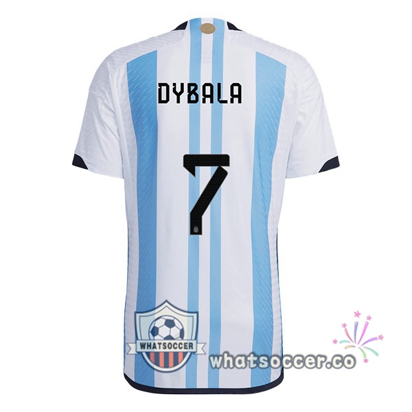 Argentina (DYBALA 7) Home Soccer Jerseys Blue White 2022-2023