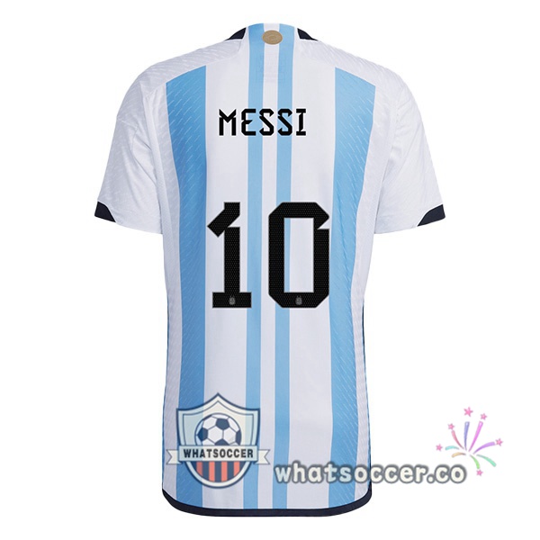 Argentina (MESSI 10) Home Soccer Jerseys Blue White 2022-2023