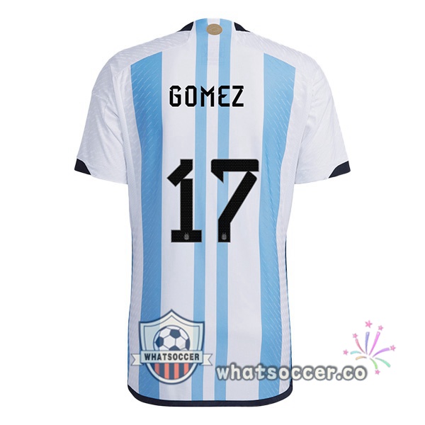 Argentina (GOMEZ 17) Home Soccer Jerseys Blue White 2022-2023