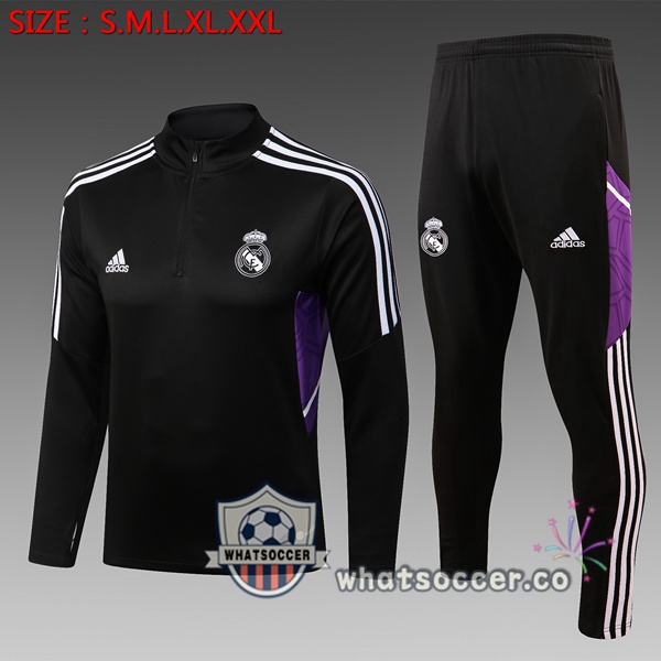 Real Madrid Kids Black Tracksuit 2022-2023