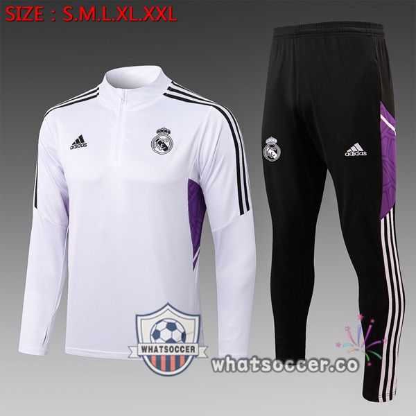 Real Madrid Kids White Tracksuit 2022-2023