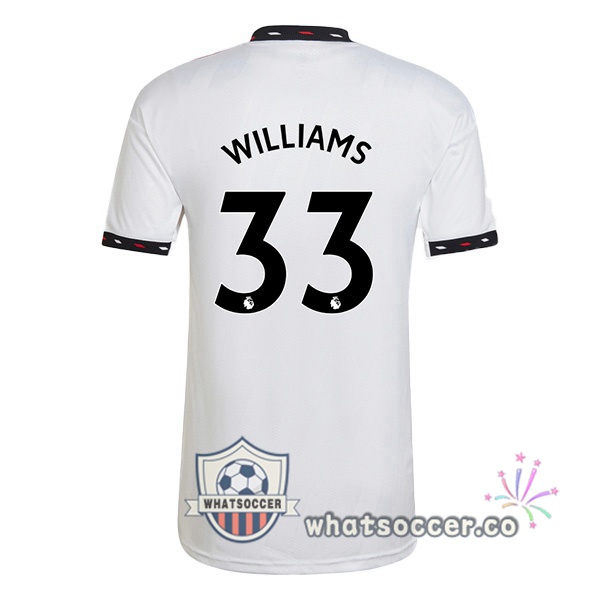 Manchester United (WILLIAMS 33) Away Soccer Jerseys White 2022-2023