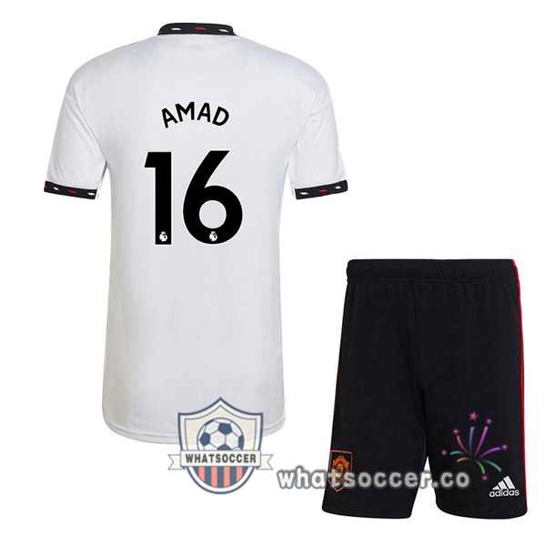 Manchester United (AMAD 16) Kids Away Soccer Jerseys White 2022-2023