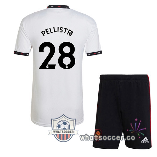 Manchester United (PELLISTRI 28) Kids Away Soccer Jerseys White 2022-2023
