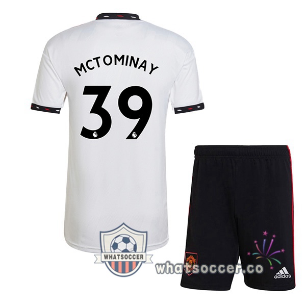 Manchester United (MCTOMINAY 39) Kids Away Soccer Jerseys White 2022-2023