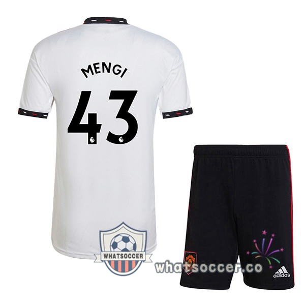 Manchester United (MENGI 43) Kids Away Soccer Jerseys White 2022-2023