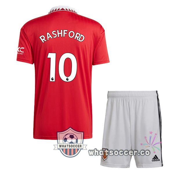 Manchester United (RASHFORD 10) Kids Home Soccer Jerseys Red 2022-2023
