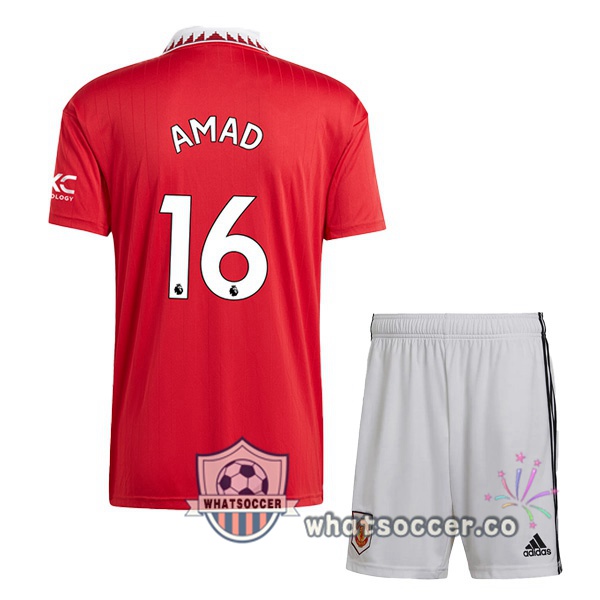 Manchester United (AMAD 16) Kids Home Soccer Jerseys Red 2022-2023