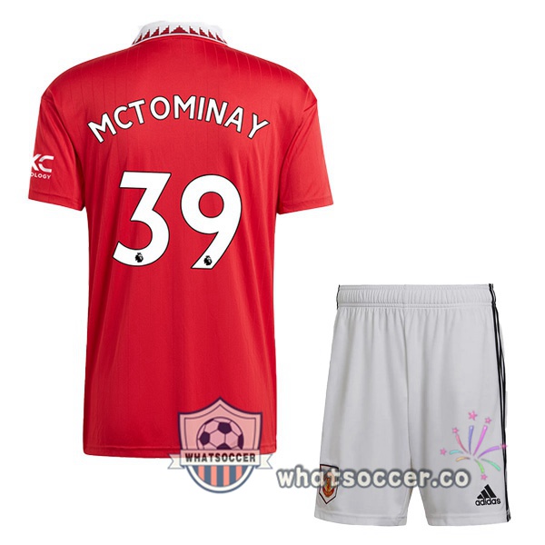Manchester United (MCTOMINAY 39) Kids Home Soccer Jerseys Red 2022-2023