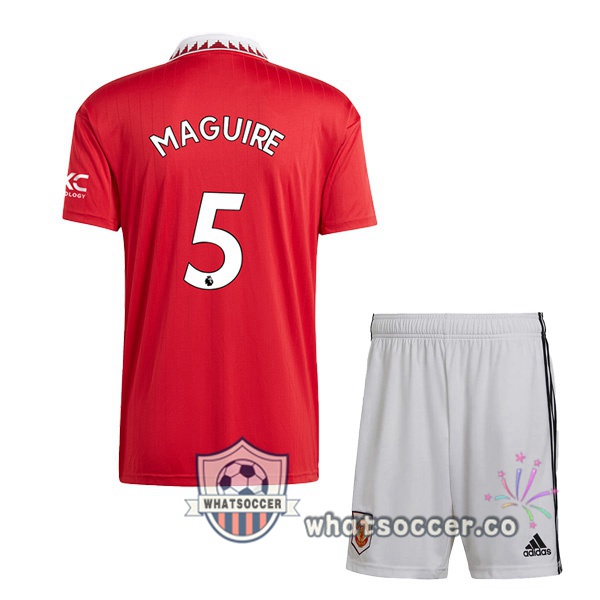 Manchester United (MAGUIRE 5) Kids Home Soccer Jerseys Red 2022-2023
