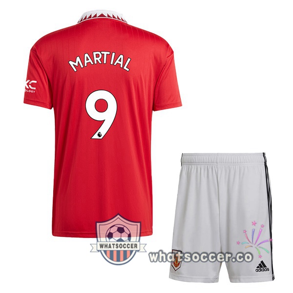 Manchester United (MARTIAL 9) Kids Home Soccer Jerseys Red 2022-2023