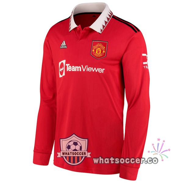 Manchester United Home Soccer Jerseys Long Sleeve Red 2022-2023