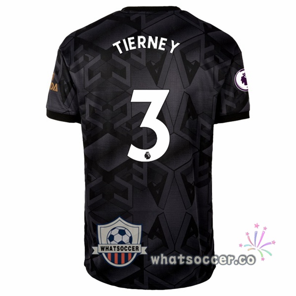 Arsenal (TIERNEY 3) Away Soccer Jerseys Black 2022-2023