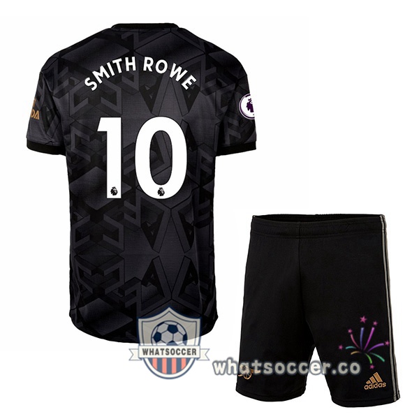 Arsenal (SMITH ROWE 10) Kids Away Soccer Jerseys Black 2022-2023