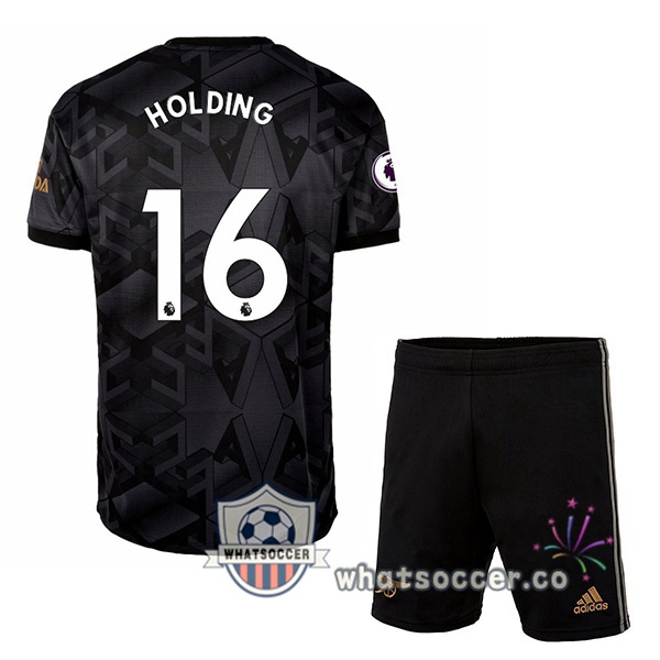 Arsenal (HOLDING 16) Kids Away Soccer Jerseys Black 2022-2023