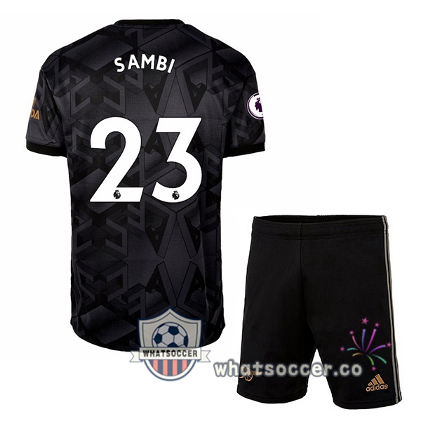 Arsenal (SAMBI 23) Kids Away Soccer Jerseys Black 2022-2023