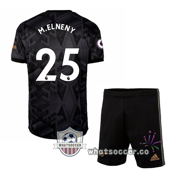 Arsenal (M.ELNENY 25) Kids Away Soccer Jerseys Black 2022-2023
