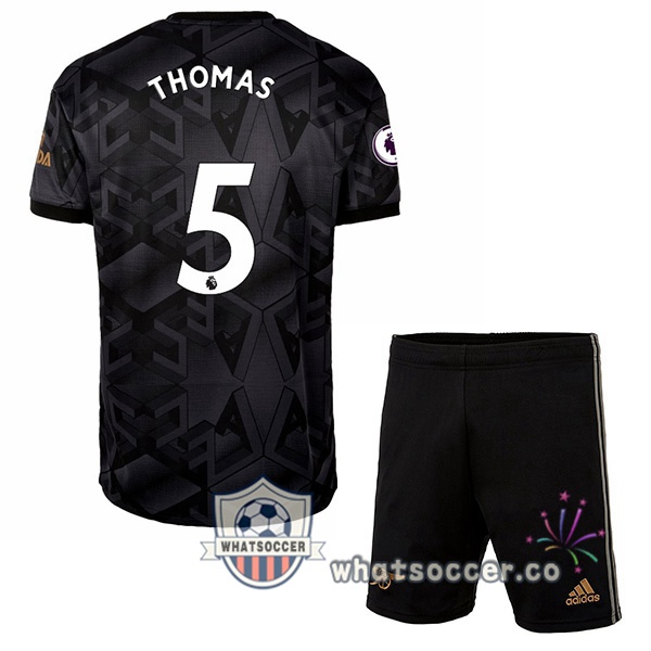 Arsenal (THOMAS 5) Kids Away Soccer Jerseys Black 2022-2023