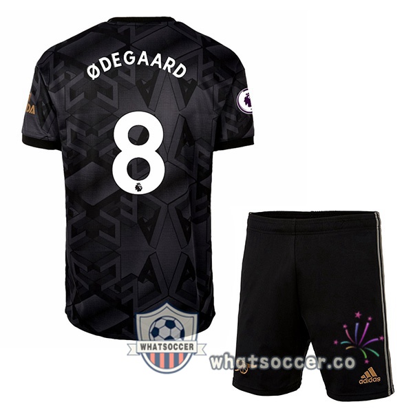 Arsenal (ØDEGAARD 8) Kids Away Soccer Jerseys Black 2022-2023