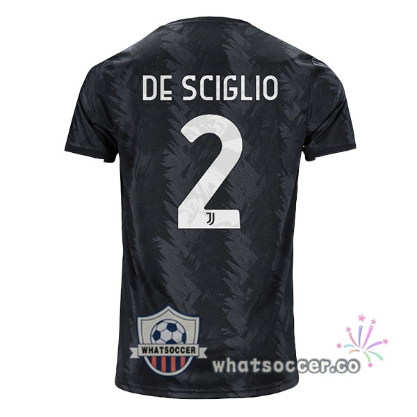 Juventus (DE SCIGLIO 2) Away Soccer Jerseys Black 2022-2023