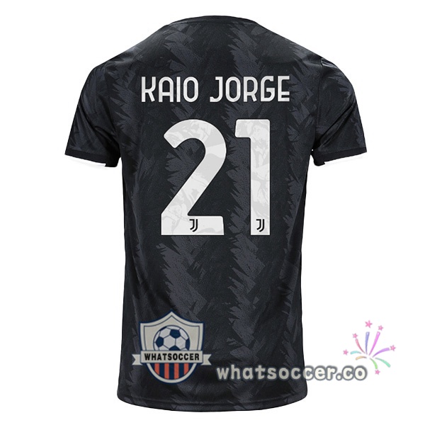 Juventus (KAIO JORGE 21) Away Soccer Jerseys Black 2022-2023