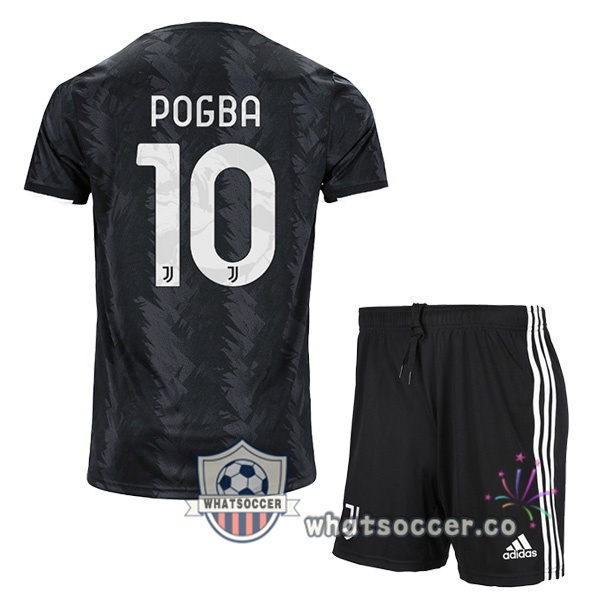 Juventus (POGBA 10) Kids Away Soccer Jerseys Black 2022-2023
