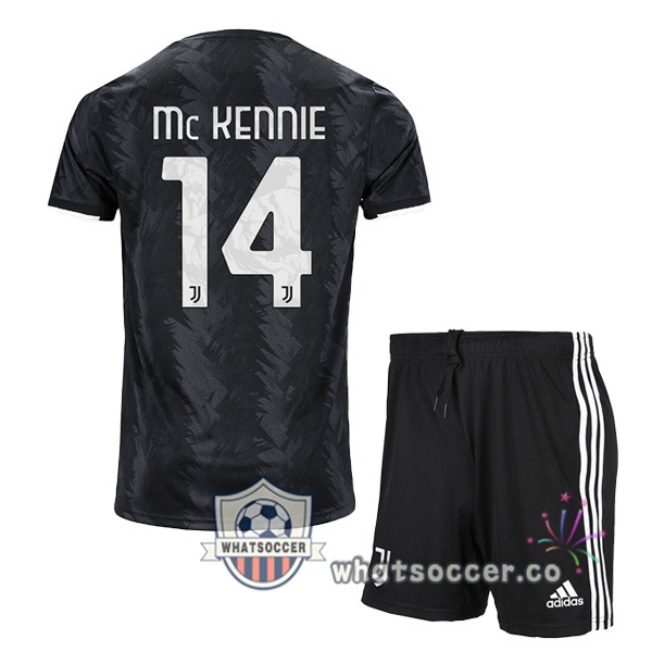 Juventus (MCKENNIE 14) Kids Away Soccer Jerseys Black 2022-2023