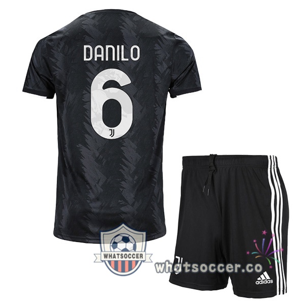 Juventus (DANILO 6) Kids Away Soccer Jerseys Black 2022-2023