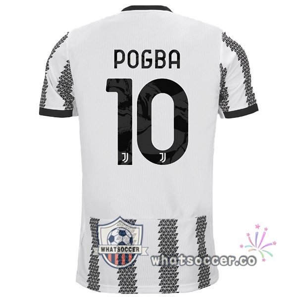 Juventus (POGBA 10) Home Soccer Jerseys White Black 2022-2023