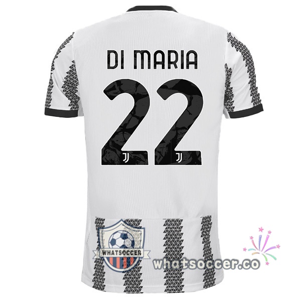 Juventus (DI MARIA 22) Home Soccer Jerseys White Black 2022-2023