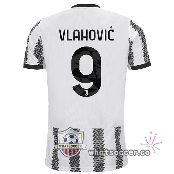 Juventus (VLAHOVIĆ 9) Home Soccer Jerseys White Black 2022-2023
