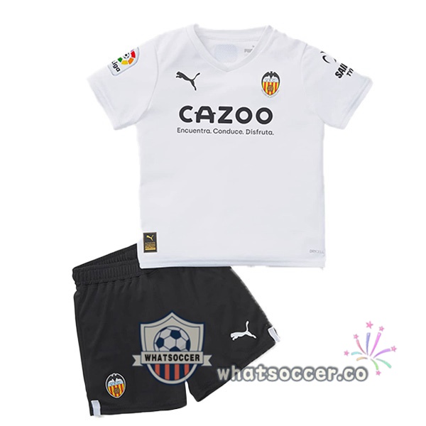 Valencia CF Kids Home Soccer Jerseys White 2022-2023