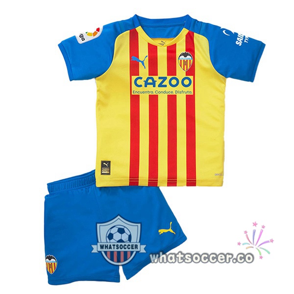 Valencia CF Kids Third Soccer Jerseys Yellow 2022-2023