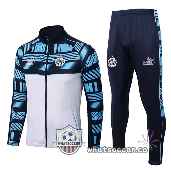 Olympique de Marseille White Blue Jacket 2022-2023