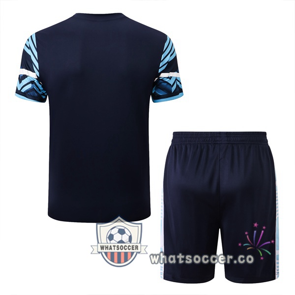 Olympique de Marseille Training T-Shirts + Shorts Blue Royal 2022-2023