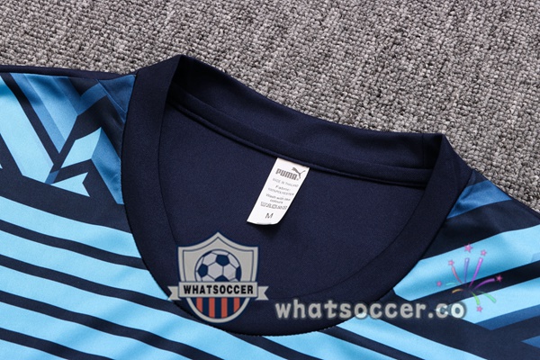 Olympique de Marseille Training T-Shirts + Shorts Blue Royal 2022-2023