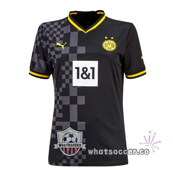 Dortmund BVB Women Away Soccer Jerseys Black 2022-2023