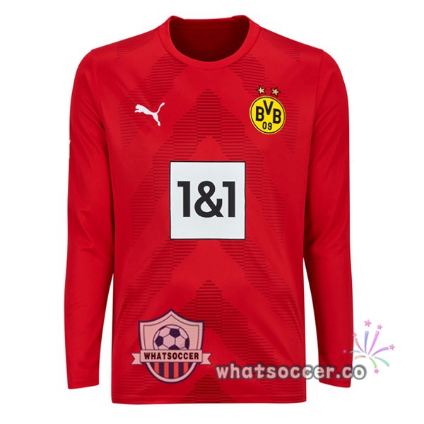 Dortmund BVB goalkeeper Soccer Jerseys Long Sleeve Red 2022-2023