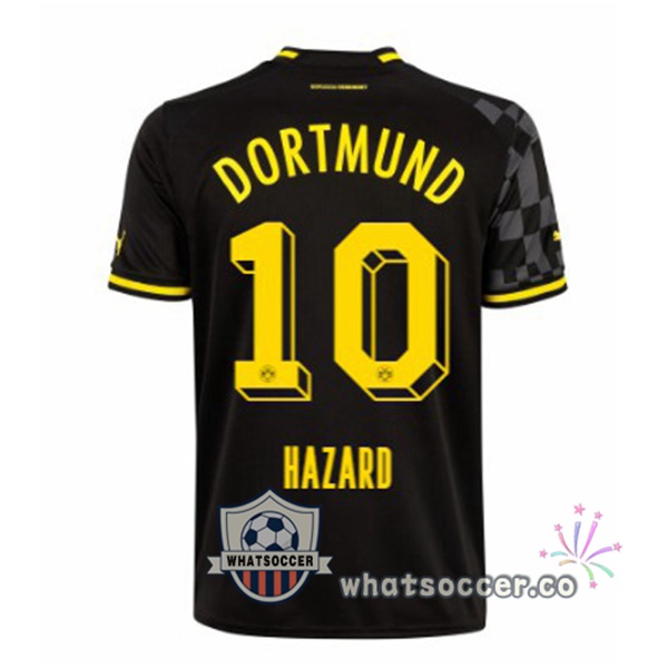 Dortmund BVB (Hazard 10) Away Soccer Jerseys Black 2022-2023