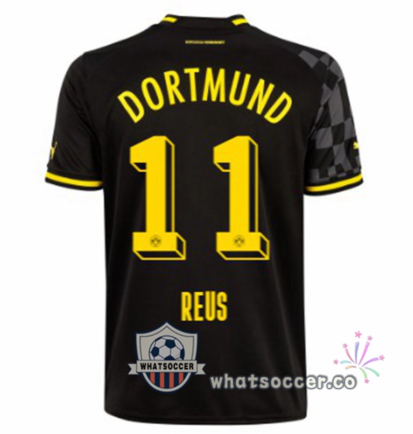 Dortmund BVB (Reus 11) Away Soccer Jerseys Black 2022-2023