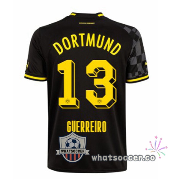 Dortmund BVB (Guerreiro 13) Away Soccer Jerseys Black 2022-2023