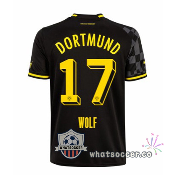 Dortmund BVB (Wolf 17) Away Soccer Jerseys Black 2022-2023