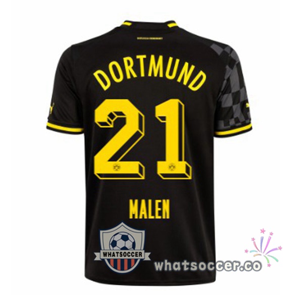 Dortmund BVB (Malen 21) Away Soccer Jerseys Black 2022-2023